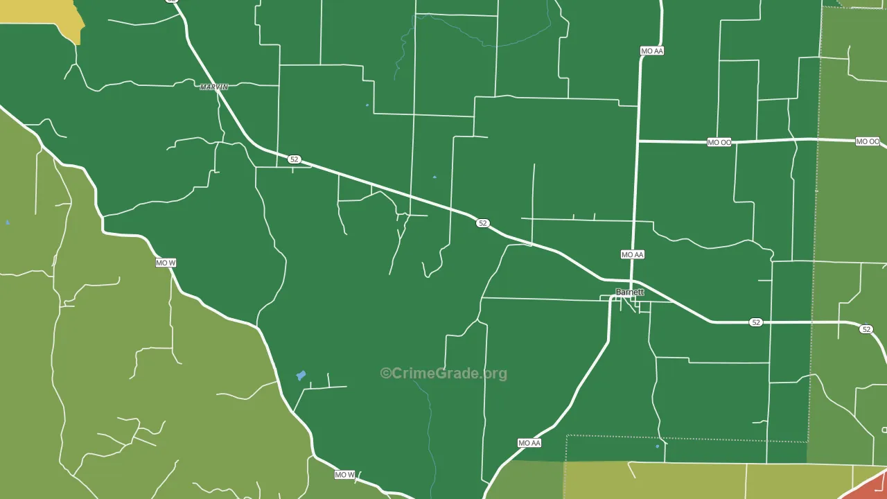 Barnett, MO Map of Theft Rates