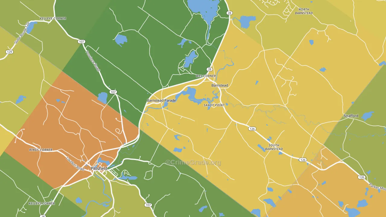 Barnstead, NH Map of Theft Rates