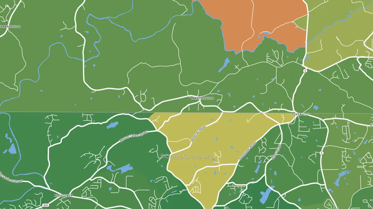 Barrettsville, GA Map of Theft Rates