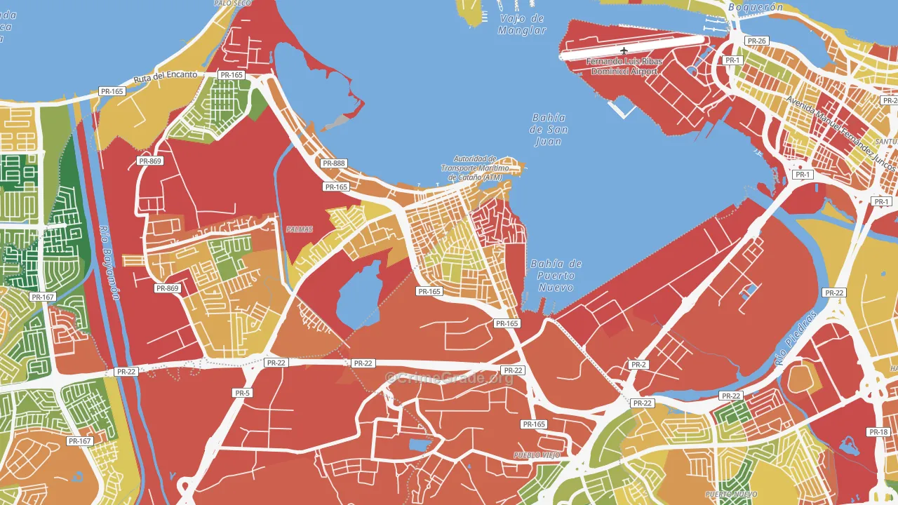 Barrio Amelia, Guaynabo, PR Map of Theft Rates