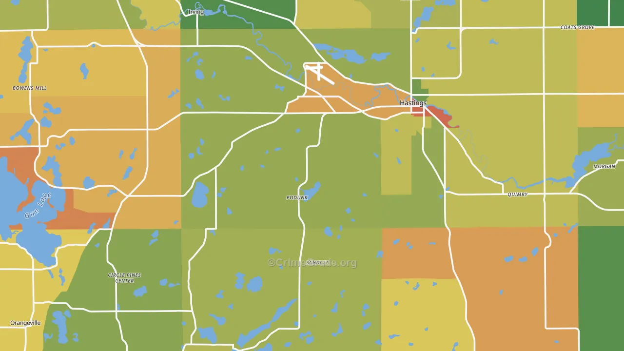 Barry County, MI Map of Theft Rates