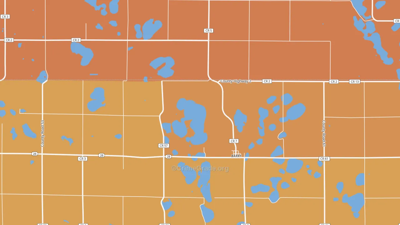Barry, MN Map of Theft Rates