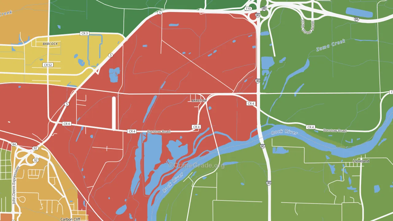 Barstow, IL Map of Theft Rates