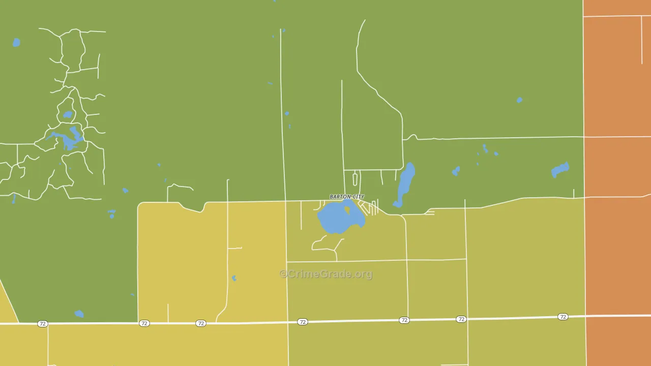 Barton City, MI Map of Theft Rates