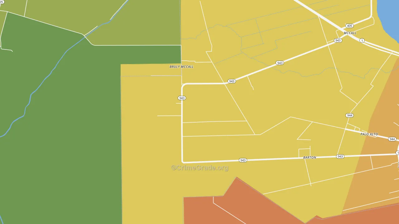 Barton, LA Map of Theft Rates