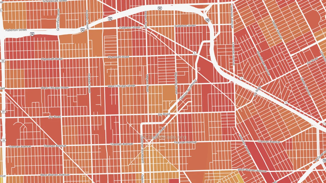Barton-McFarland, Detroit, MI Map of Theft Rates