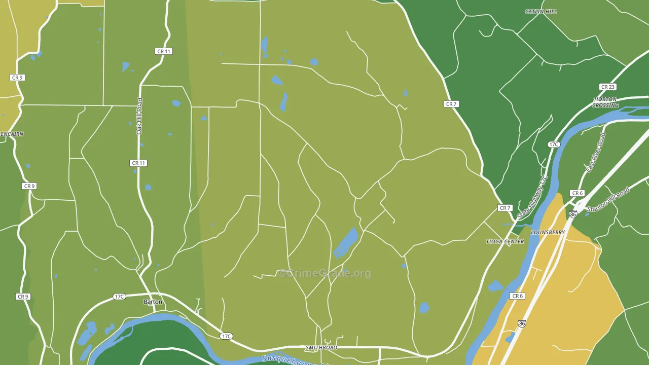 Barton, NY Map of Theft Rates