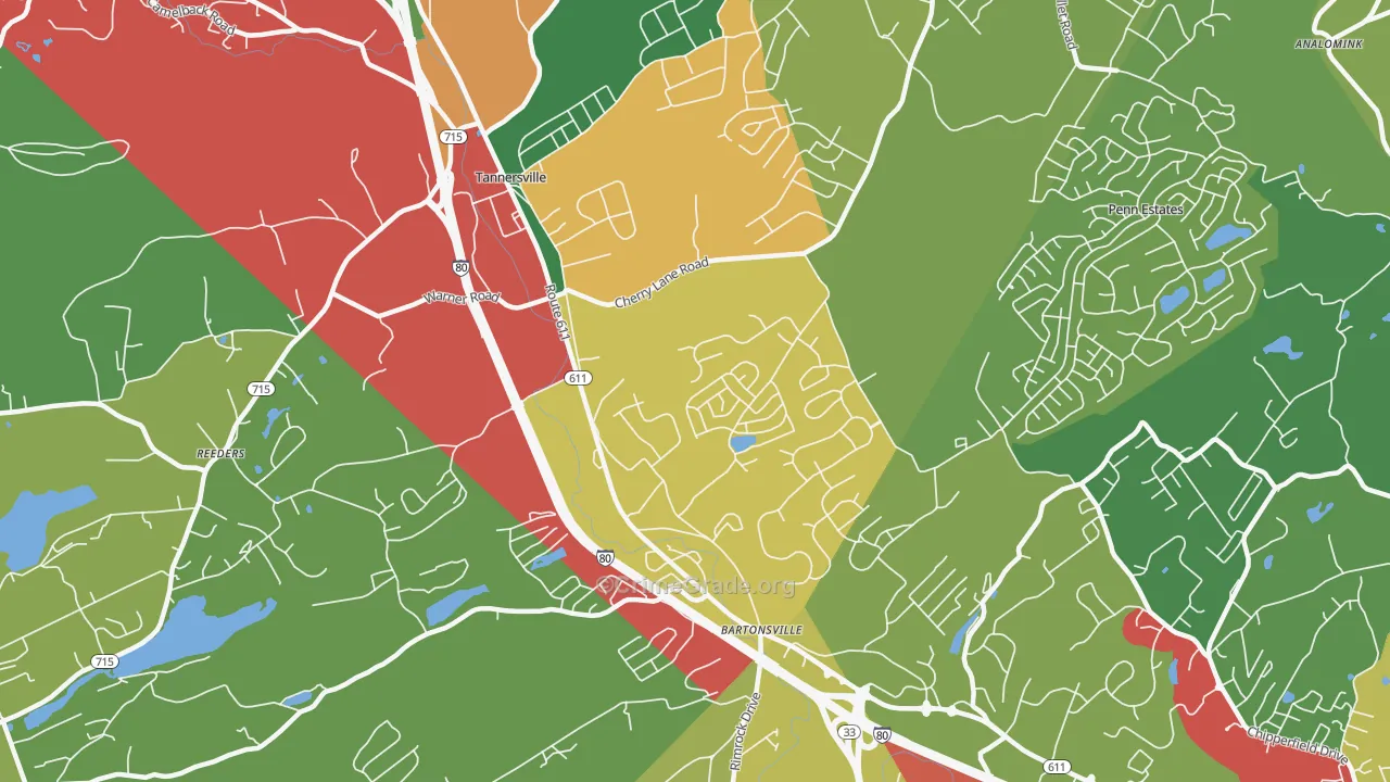 Bartonsville, PA Map of Theft Rates