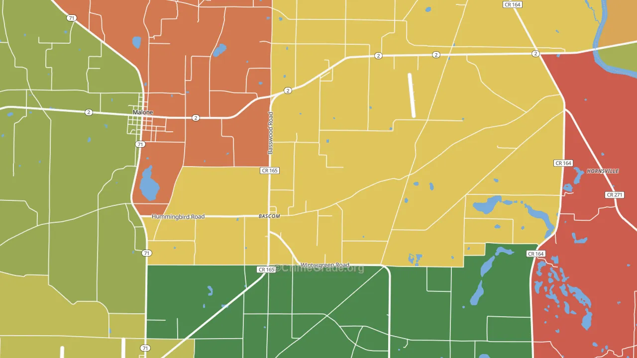 Bascom, FL Map of Theft Rates