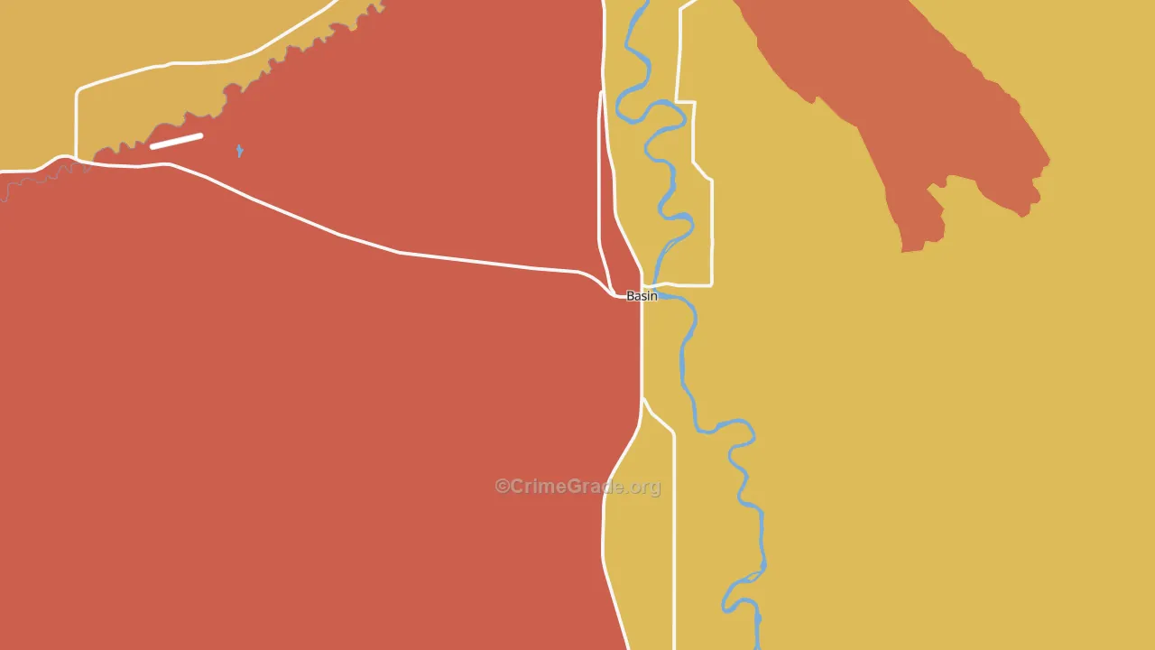 Basin, WY Map of Theft Rates