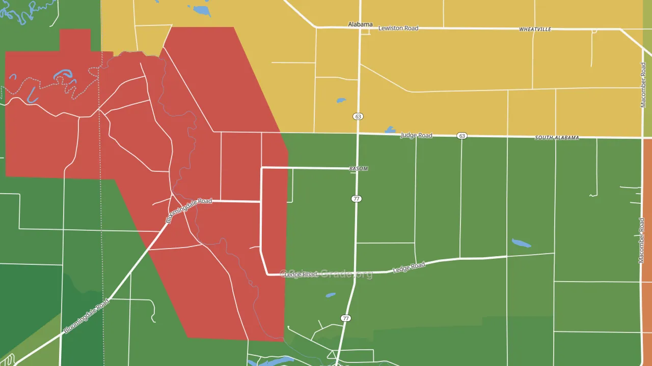 Basom, NY Map of Theft Rates