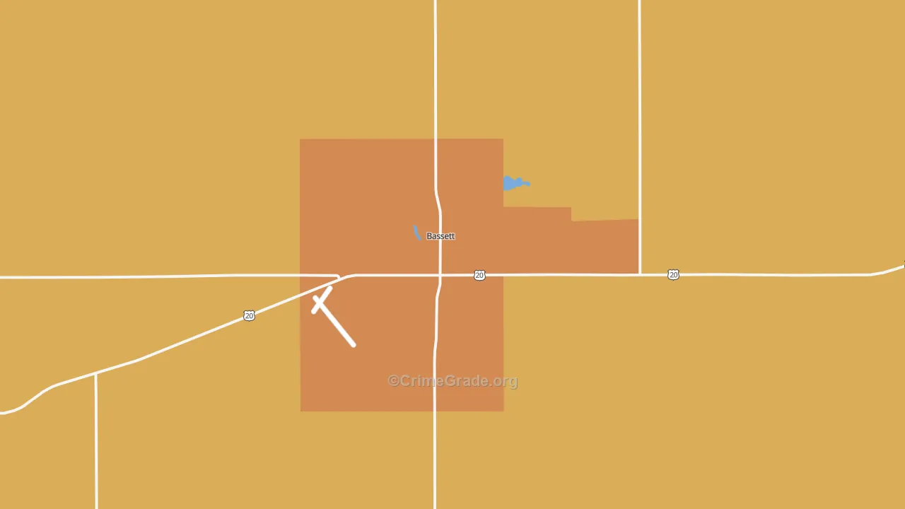 Bassett, NE Map of Theft Rates
