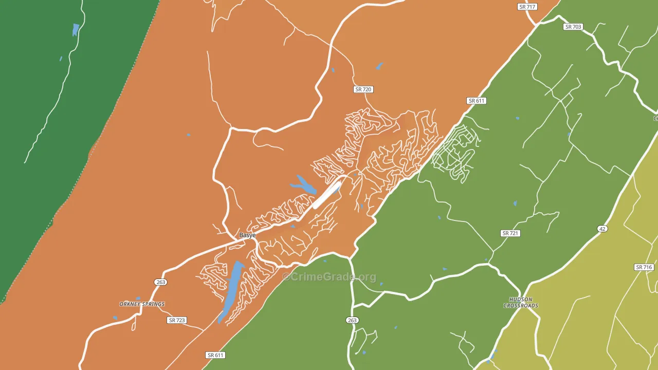 Basye, VA Map of Theft Rates
