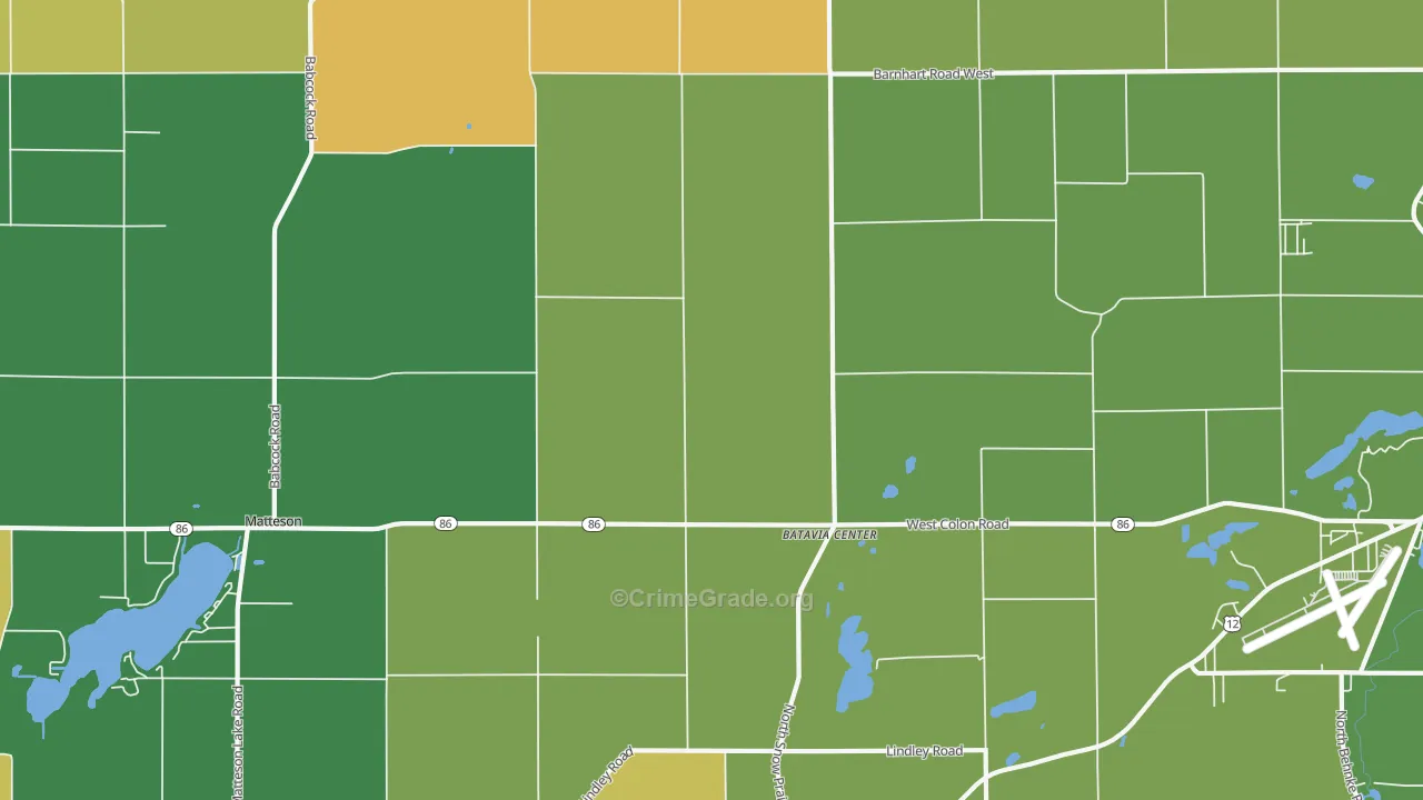 Batavia Center, MI Map of Theft Rates