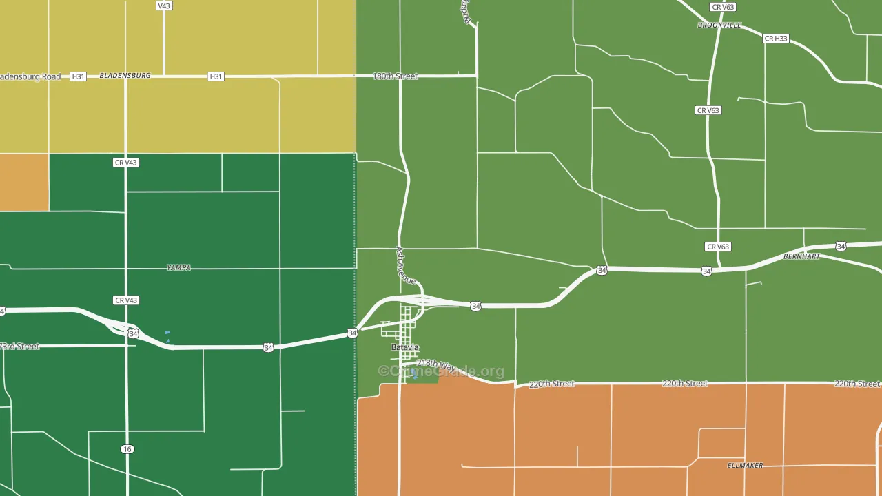 Batavia, IA Map of Theft Rates