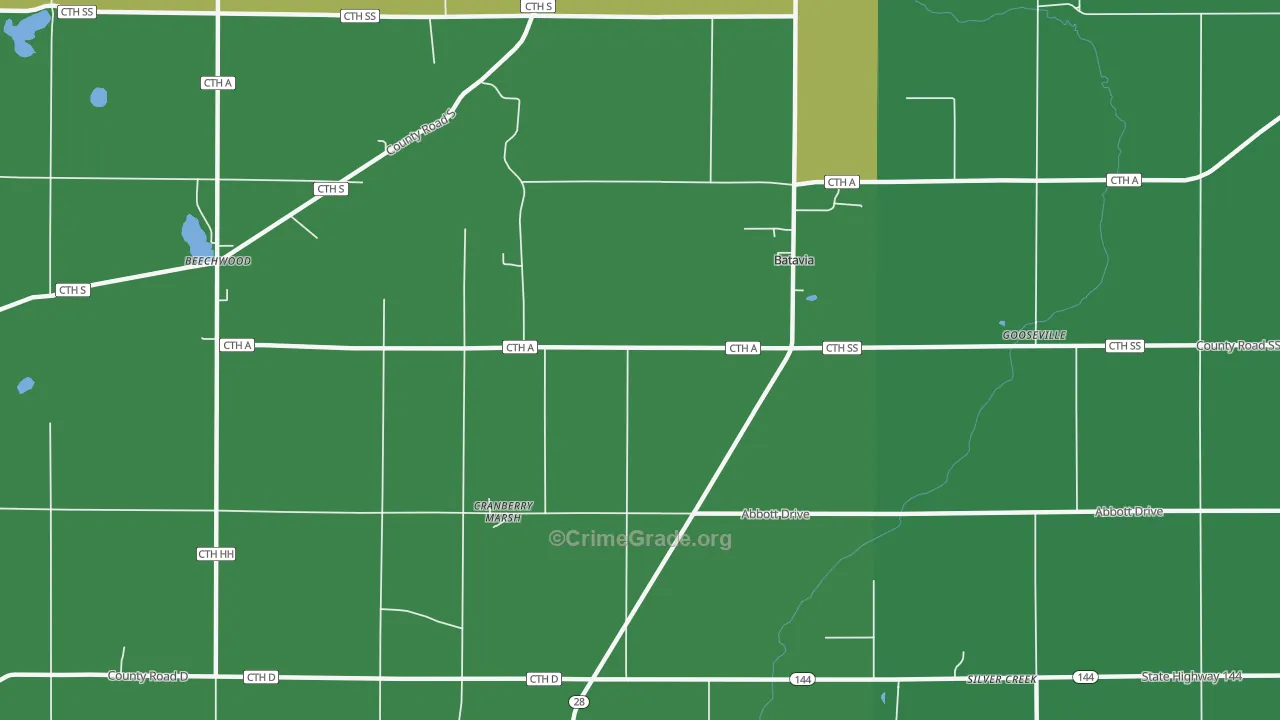 Batavia, WI Map of Theft Rates