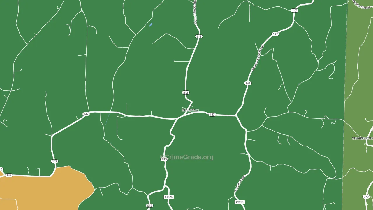 Batesville, OH Map of Theft Rates