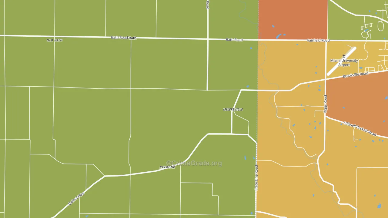 Bath, IN Map of Theft Rates