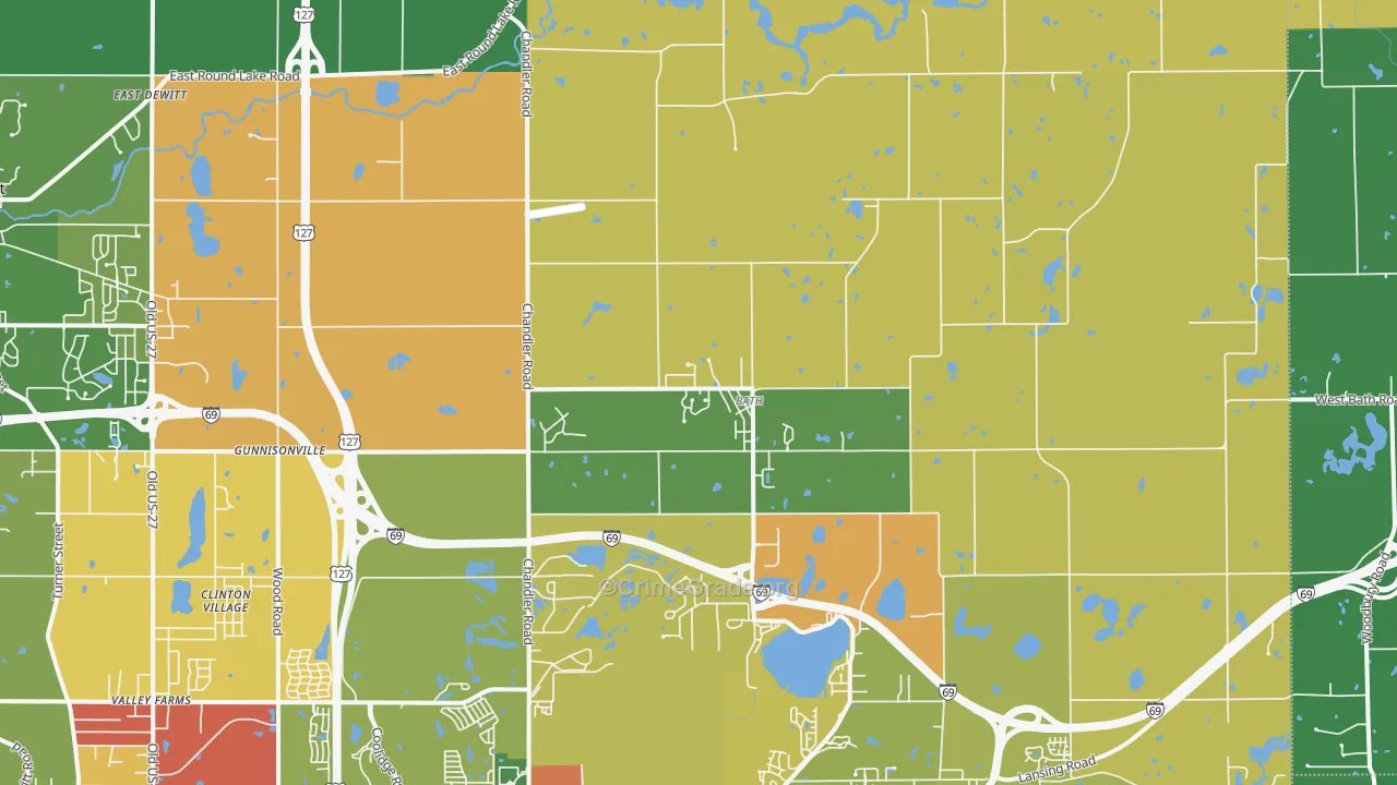 Bath, MI Map of Theft Rates