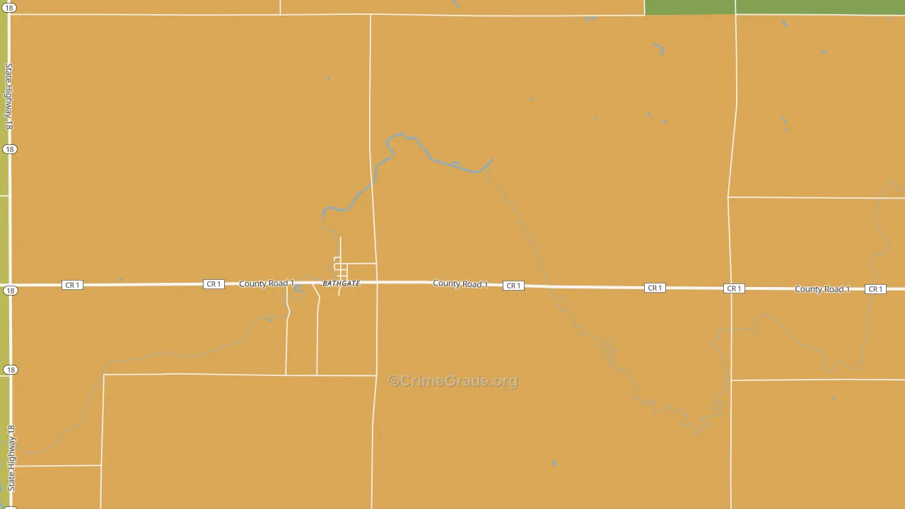 Bathgate, ND Map of Theft Rates