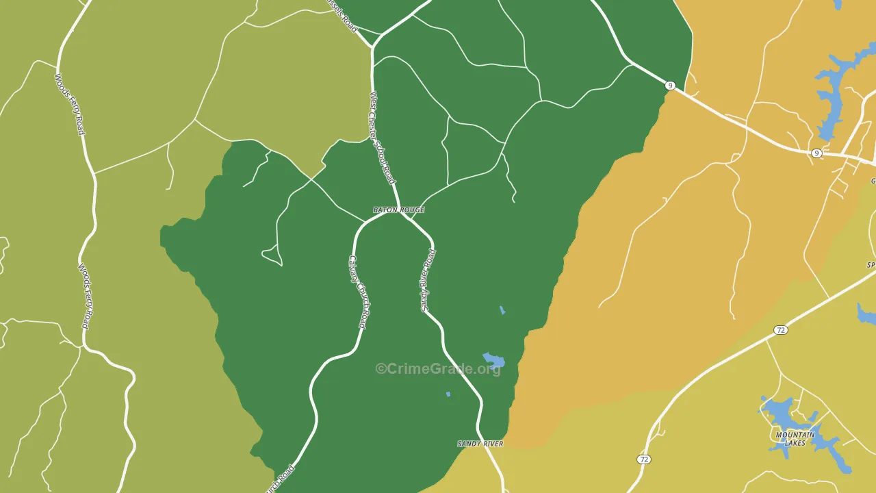 Baton Rouge, SC Map of Theft Rates