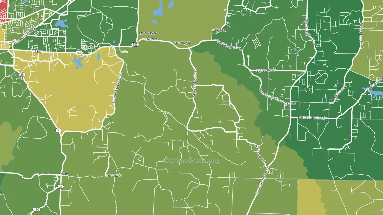Bauxite, AR Map of Theft Rates