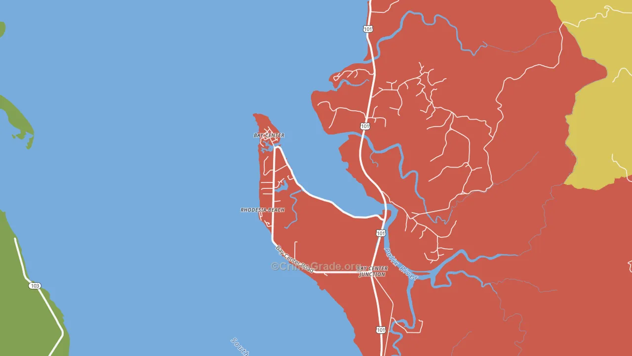 Bay Center, WA Map of Theft Rates