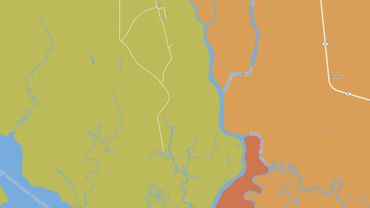 Bay City, FL Map of Theft Rates