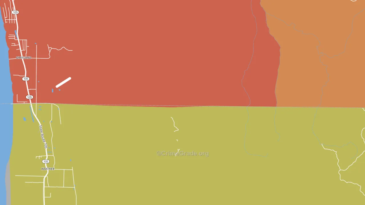 Bay City, WA Map of Theft Rates
