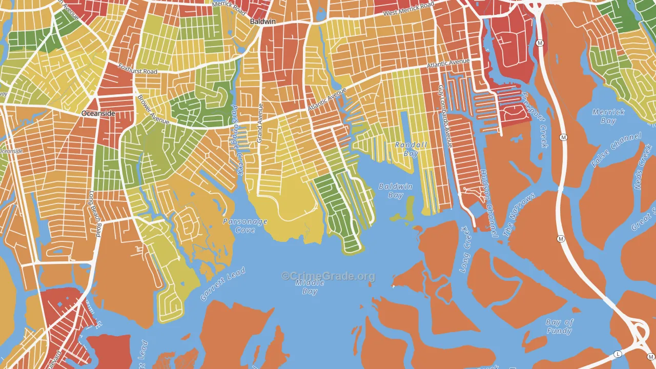 Bay Colony, Baldwin Harbor, NY Map of Theft Rates