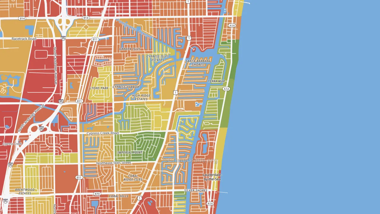 Bay Colony, Fort Lauderdale, FL Map of Theft Rates