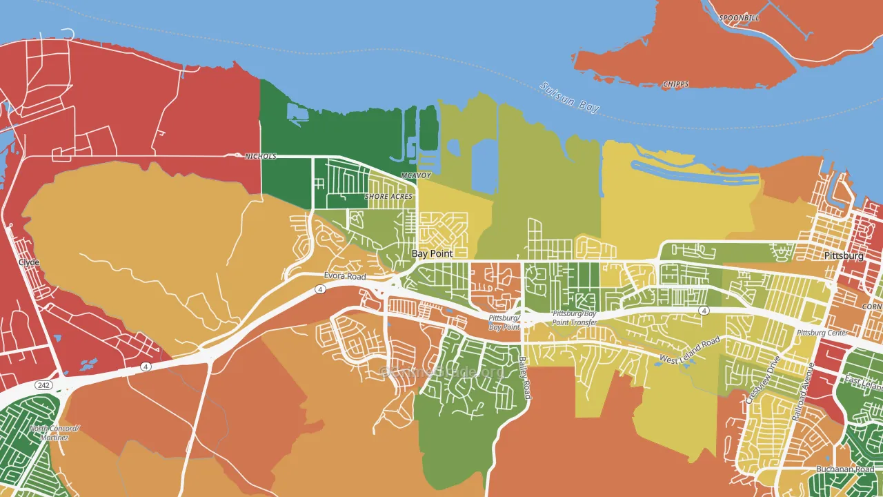 Bay Point, CA Map of Theft Rates