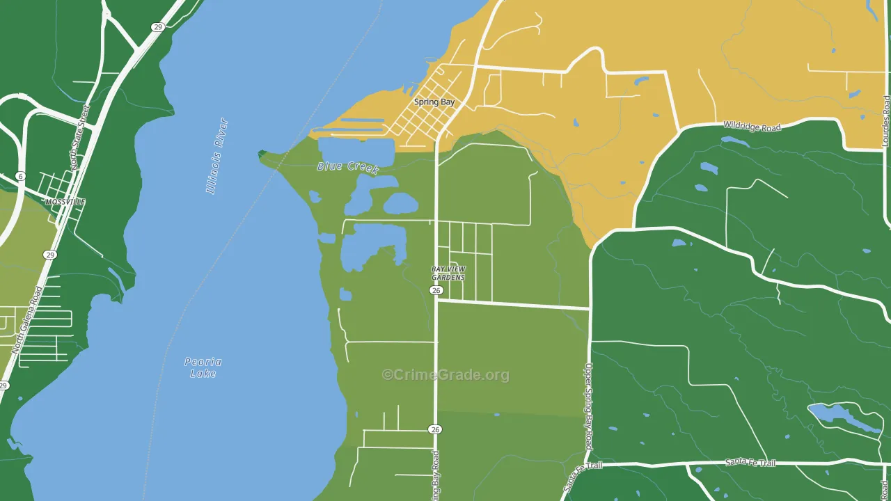Bay View Gardens, IL Map of Theft Rates