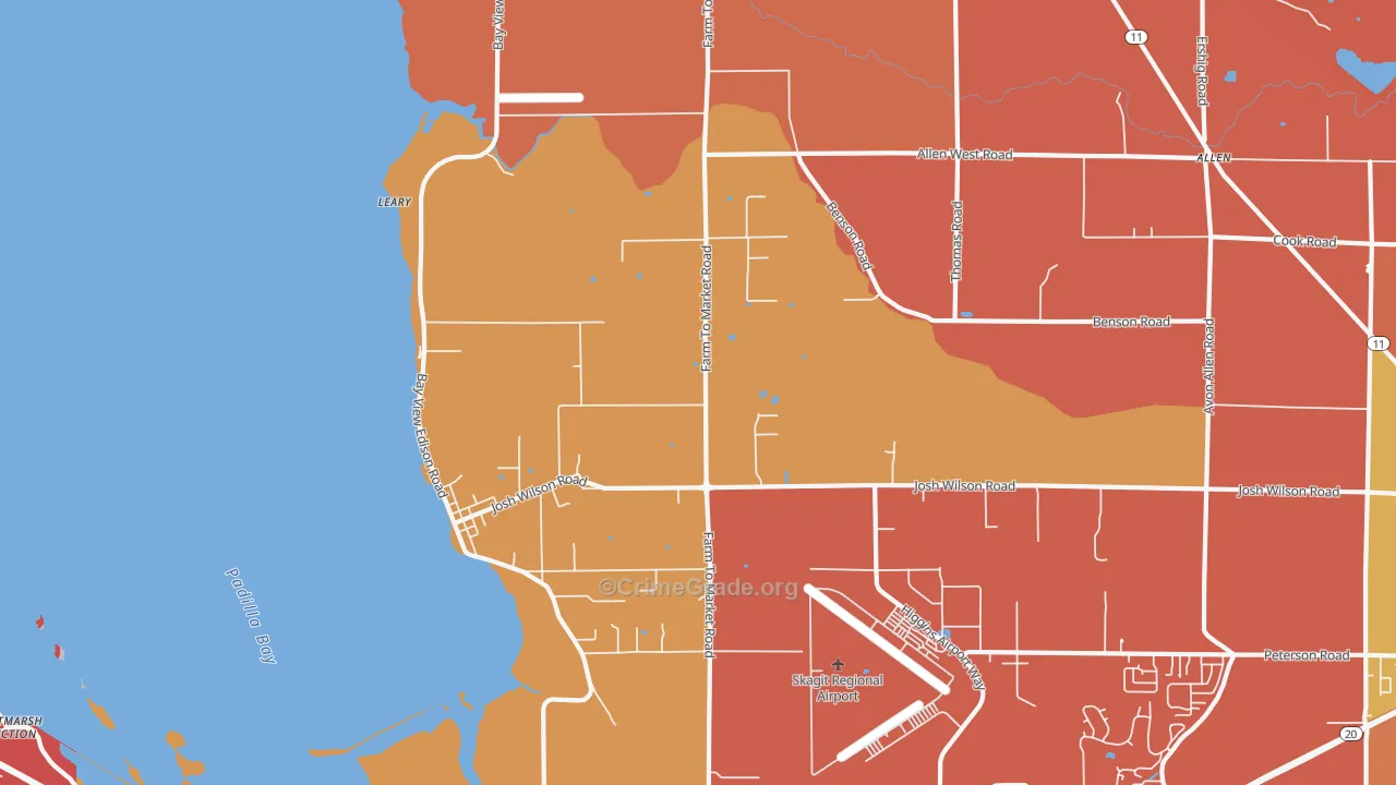 Bay View, WA Map of Theft Rates