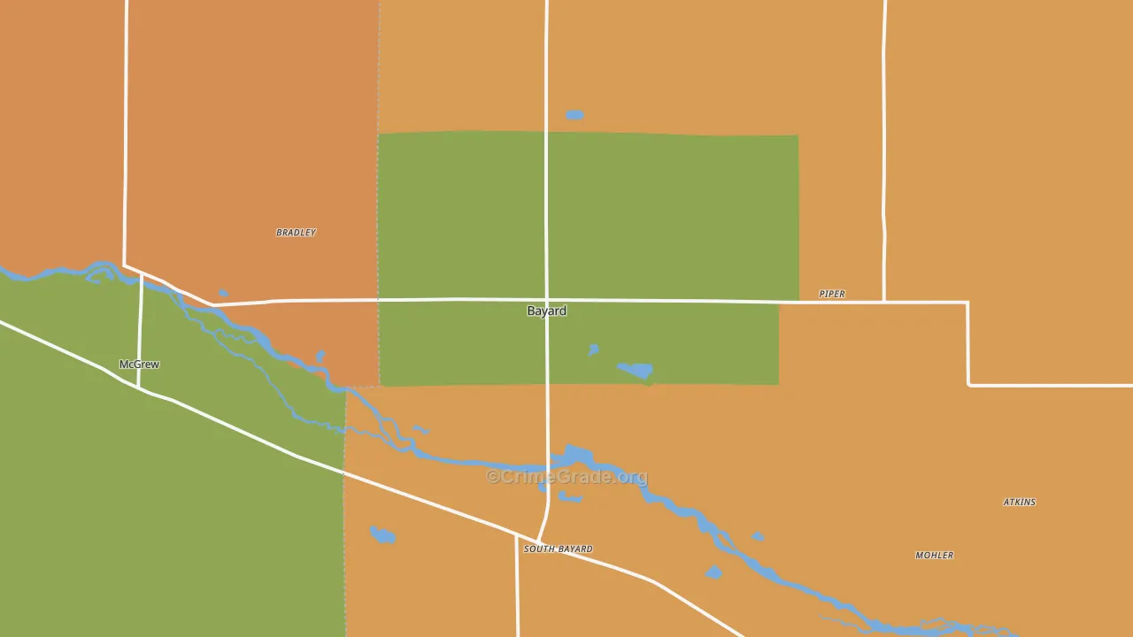 Bayard, NE Map of Theft Rates