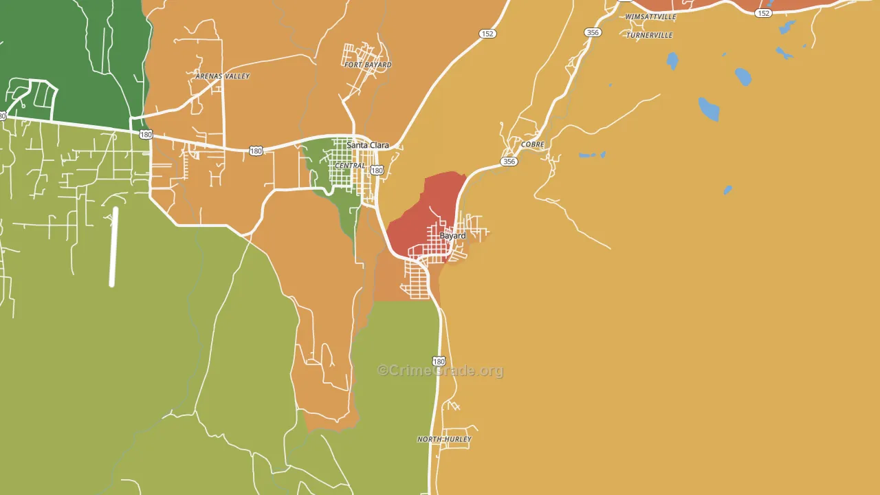 Bayard, NM Map of Theft Rates