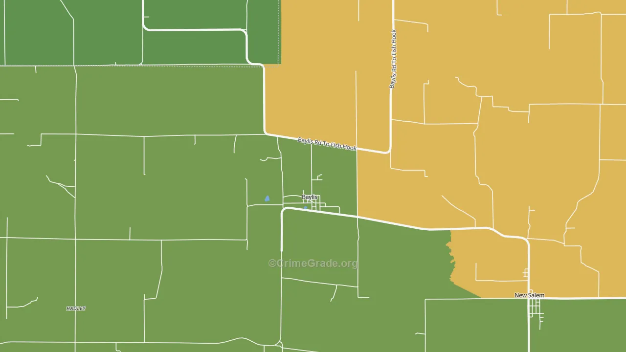Baylis, IL Map of Theft Rates