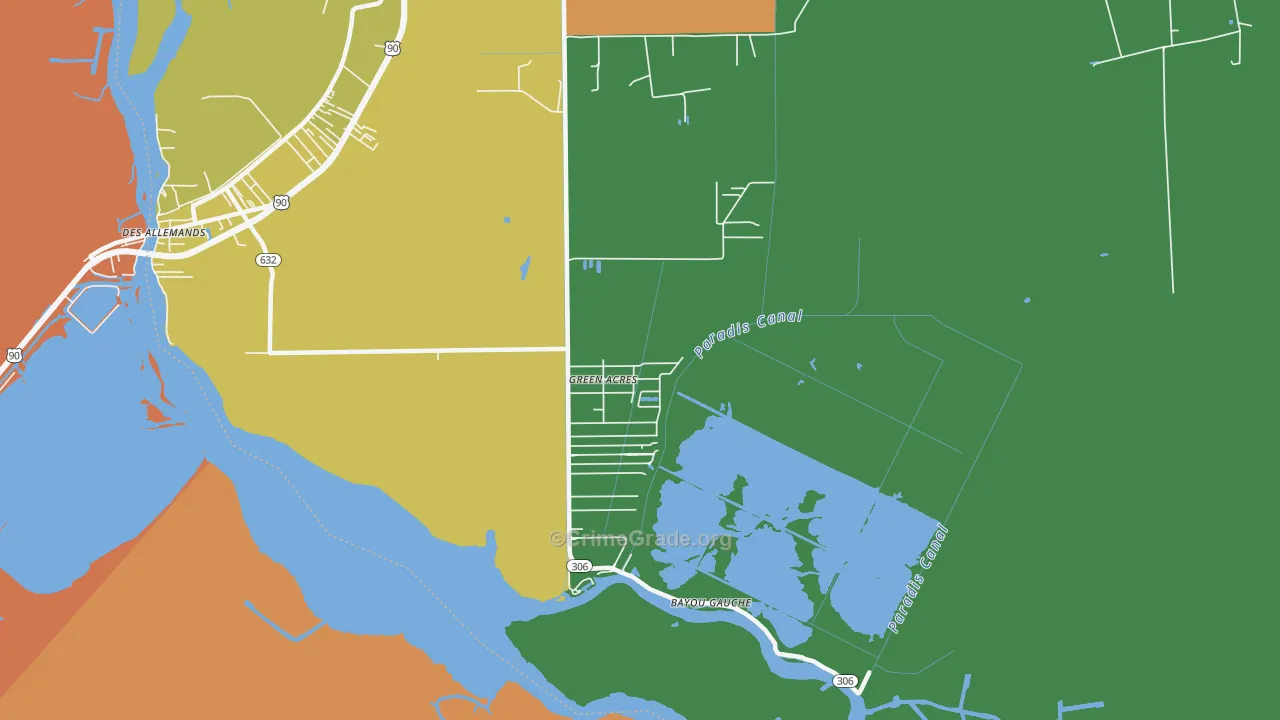 Bayou Gauche, LA Map of Theft Rates