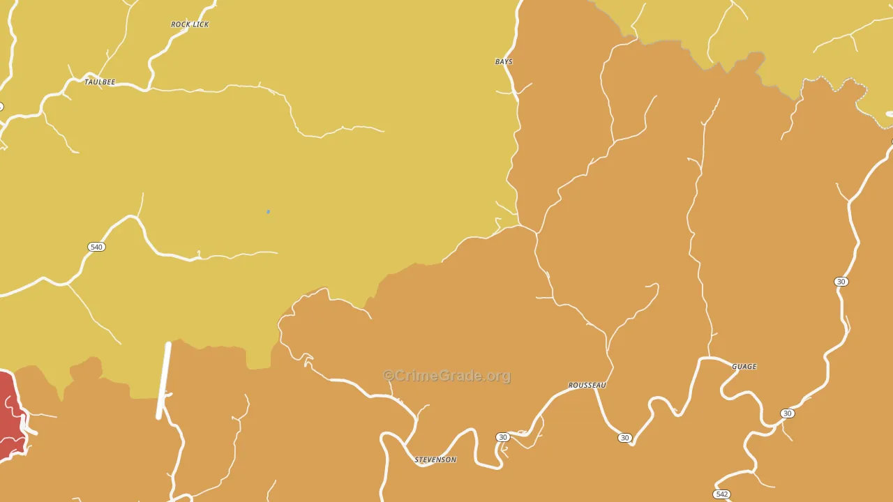 Bays, KY Map of Theft Rates