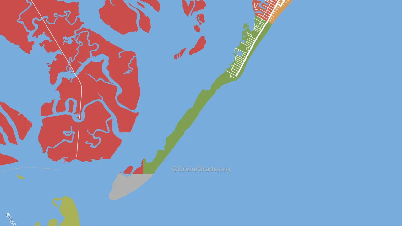 Beach Haven Heights, NJ Map of Theft Rates