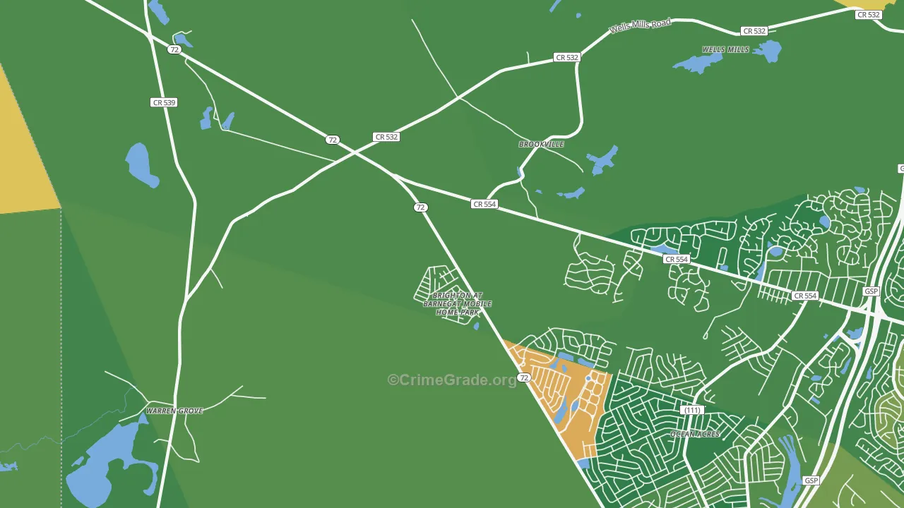 Beach View, NJ Map of Theft Rates