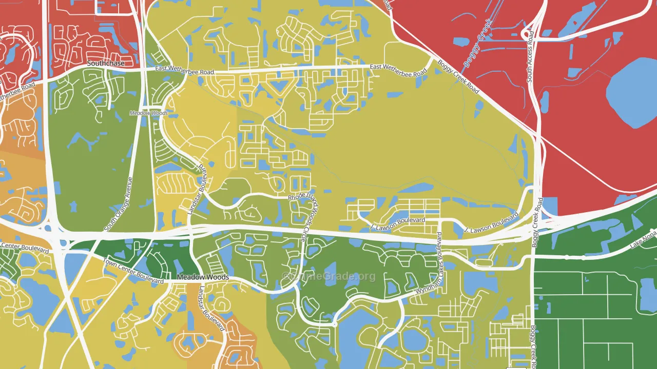 Beacon Park, Meadow Woods, FL Map of Theft Rates