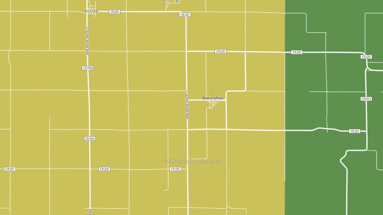 Beaconsfield, IA Map of Theft Rates