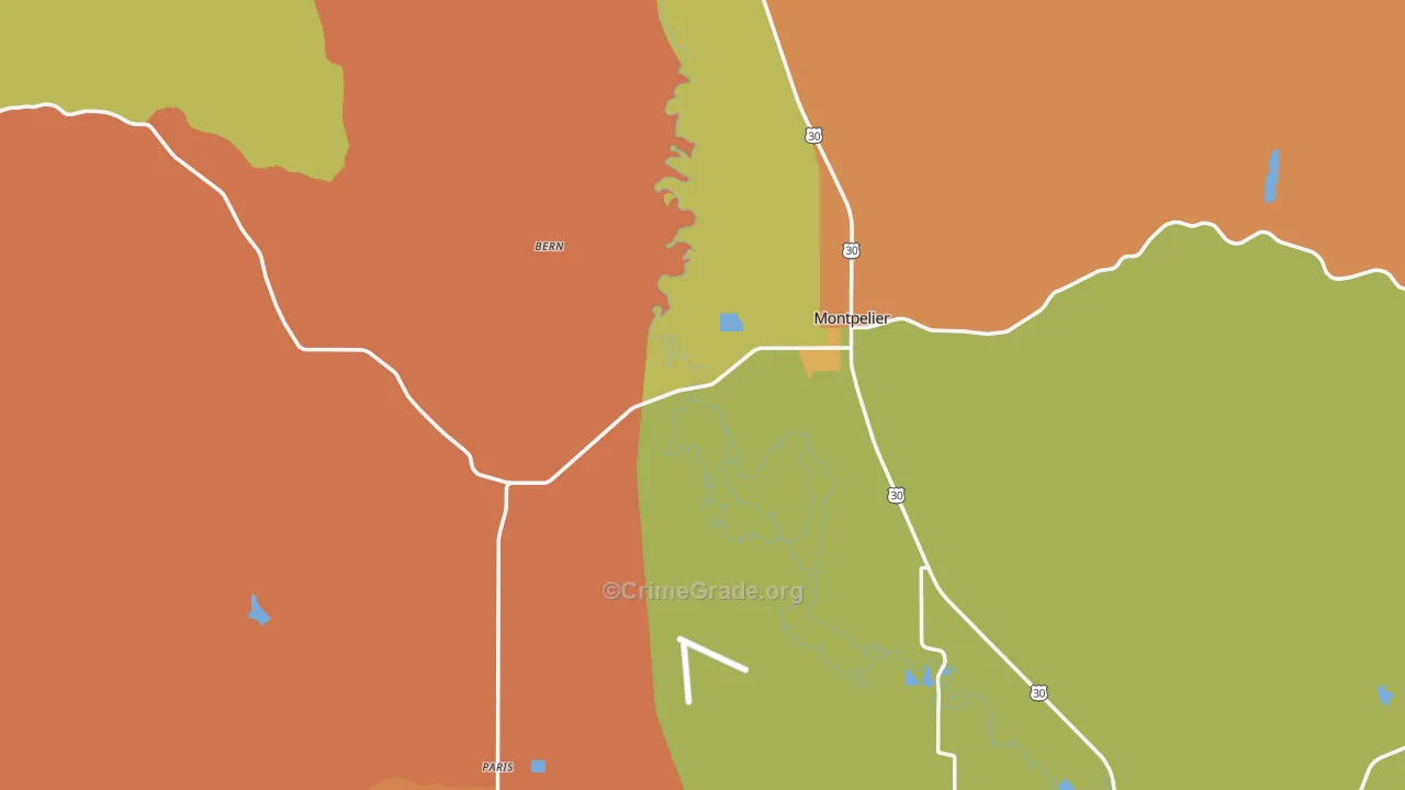 Bear Lake County, ID Map of Theft Rates