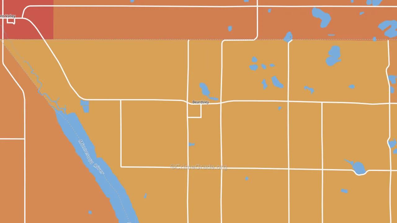 Beardsley, MN Map of Theft Rates