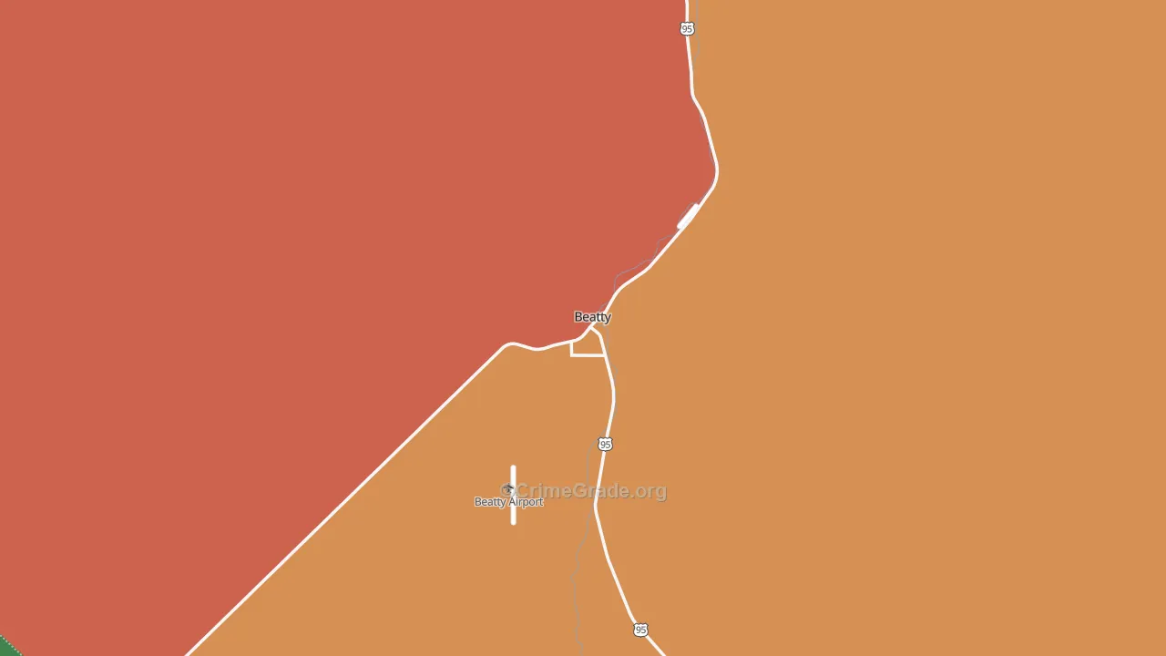 Beatty, NV Map of Theft Rates