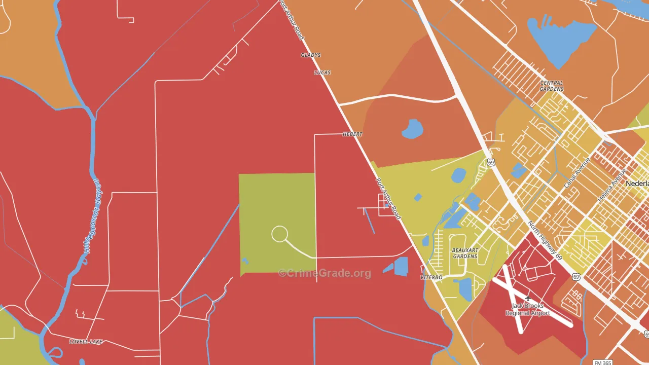 Beauxart Gardens, TX Map of Theft Rates