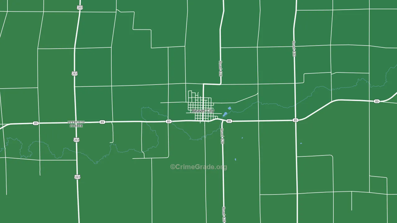 Beaver City, NE Map of Theft Rates