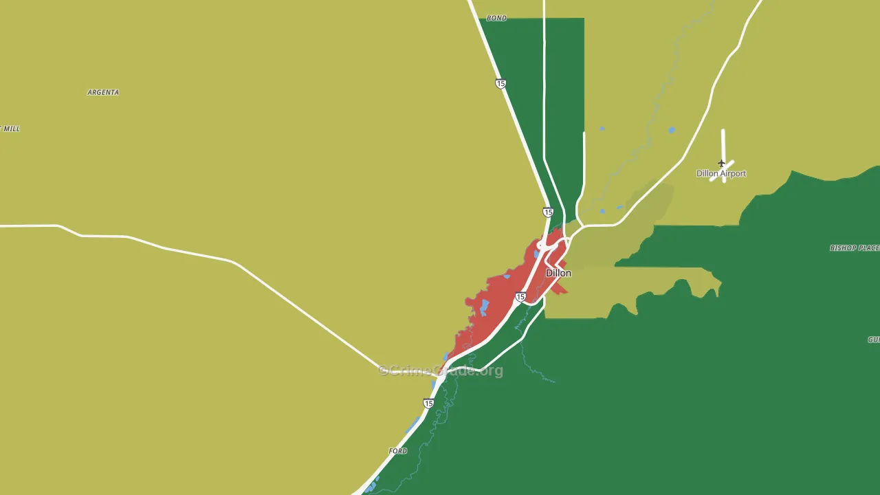 Beaverhead County, MT Map of Theft Rates