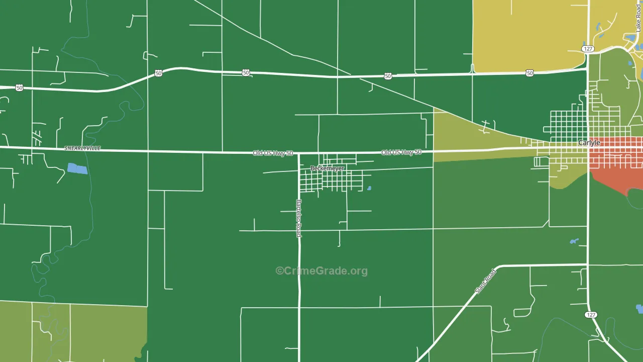 Beckemeyer, IL Map of Theft Rates